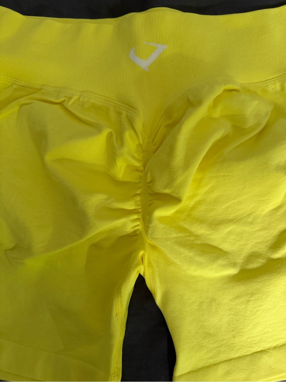 High-Waist Yellow Athletic Compression Shorts by - Picture 5 of 10